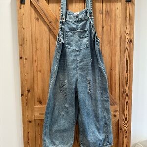 Easel Distressed Overalls